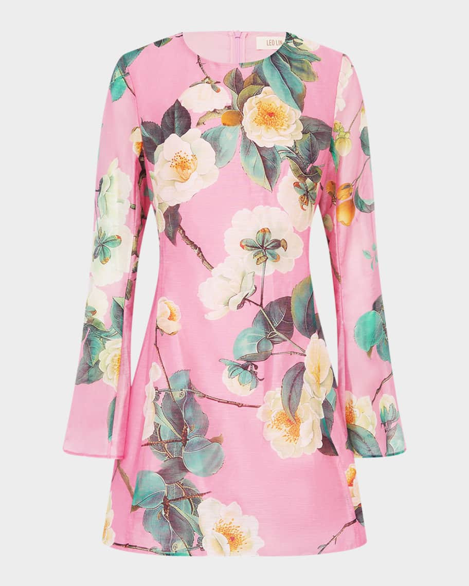 Suzanne Floral-Print A-Line Mini Dress | Neiman Marcus