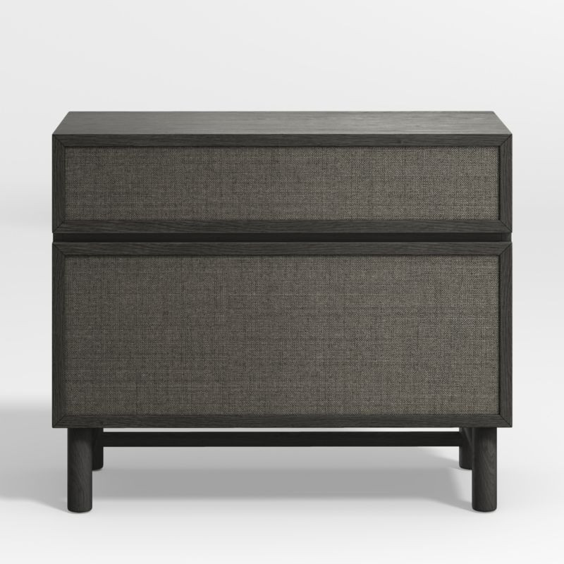 Granger Large Grasscloth & Charcoal Oak File Cabinet | Crate & Barrel | Crate & Barrel