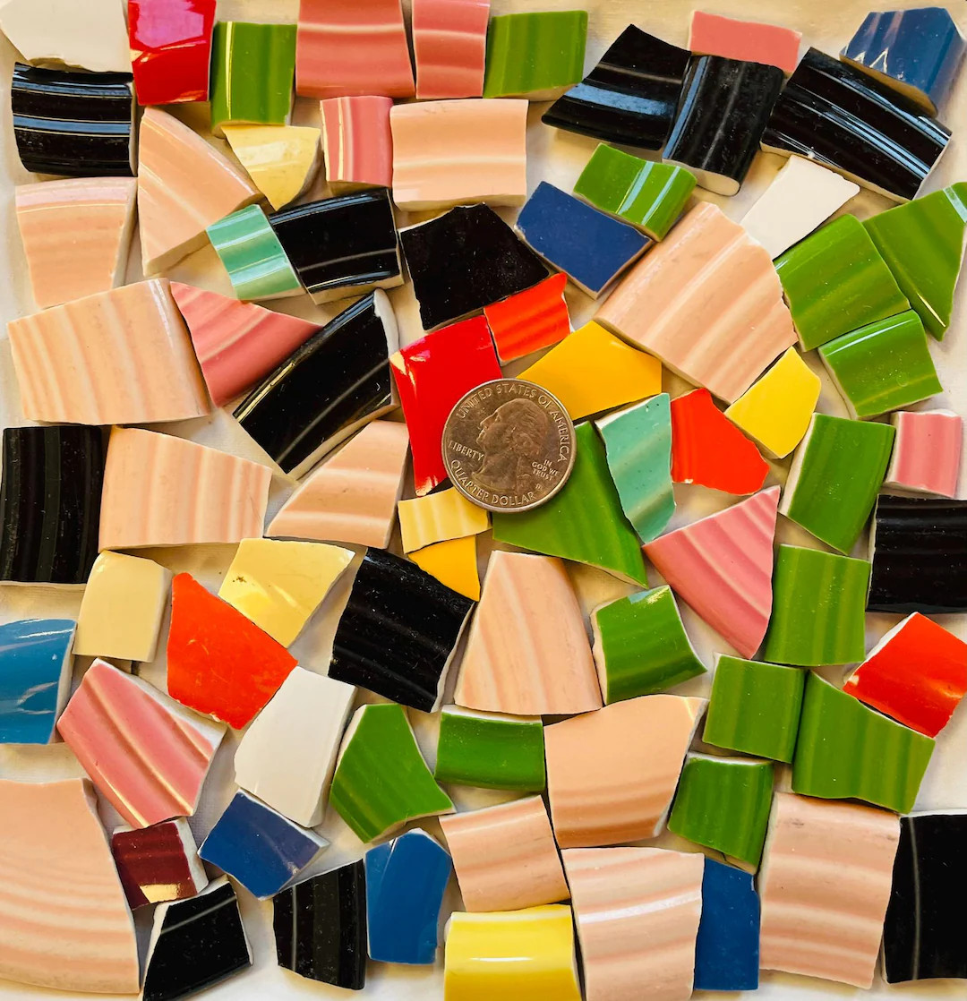 Mosaic Art and Crafts Supplies - Bright Multi-colored Broken China Fiesta Rim Tiles E982 - Etsy | Etsy (Global)
