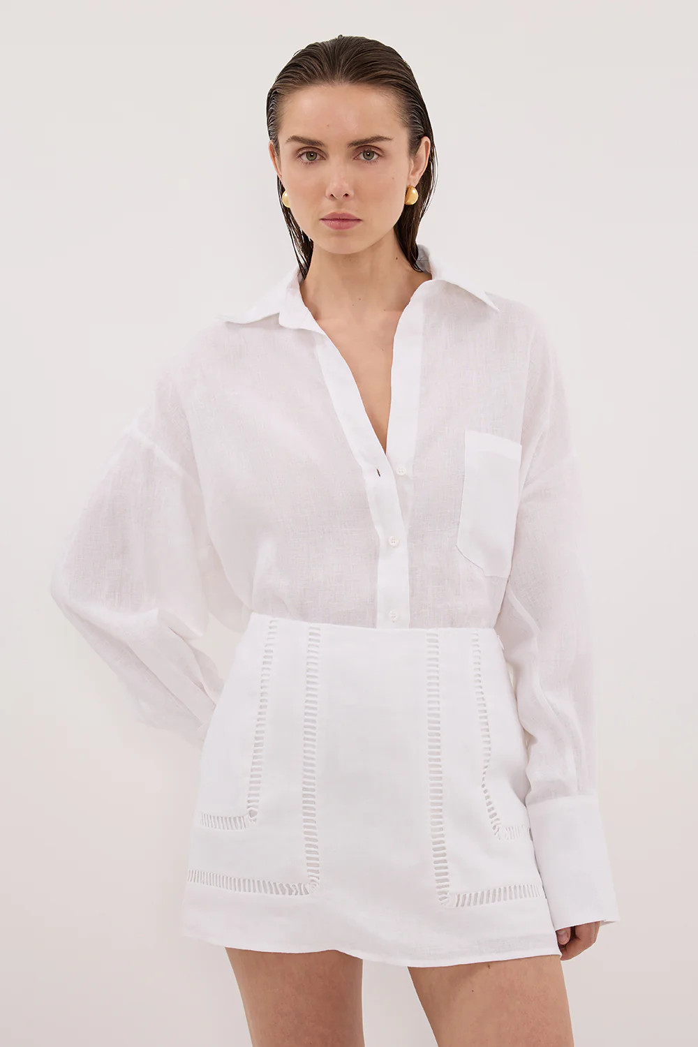 LINDSAY WHITE LINEN SKORT | DISSH