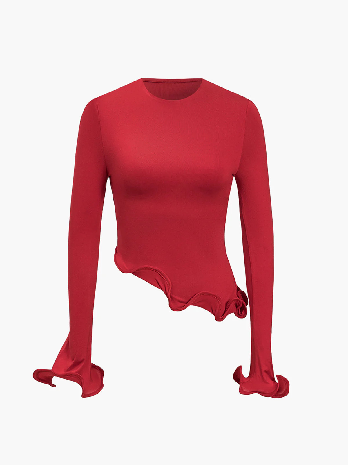 Asymmetrical Wave Trim T-Shirt | Commense