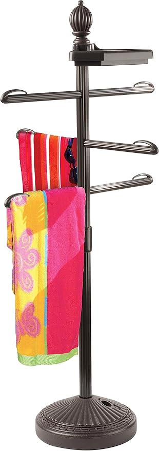 O2COOL Pool & Spa Valet, Adjustable Pool & Patio Towel Holder with Weighted Base, Outdoor Towel B... | Amazon (US)