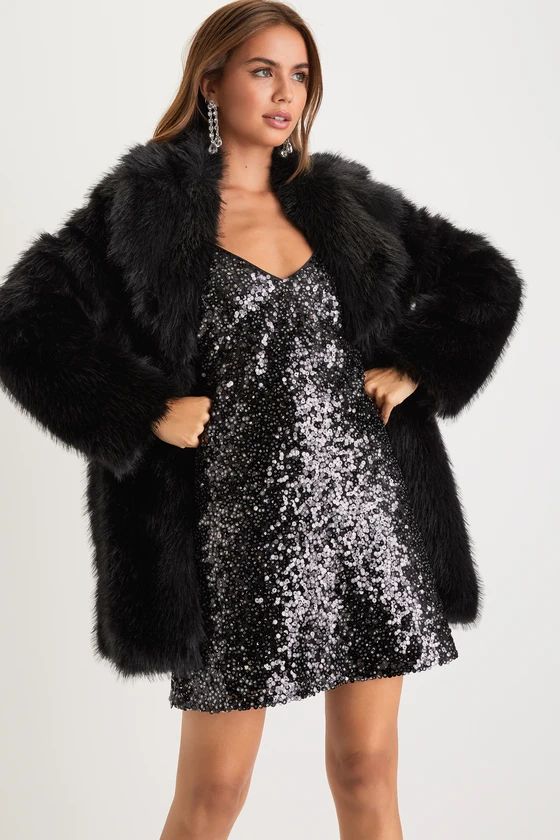 Fabulous Option Black Faux Fur Coat | Lulus (US)