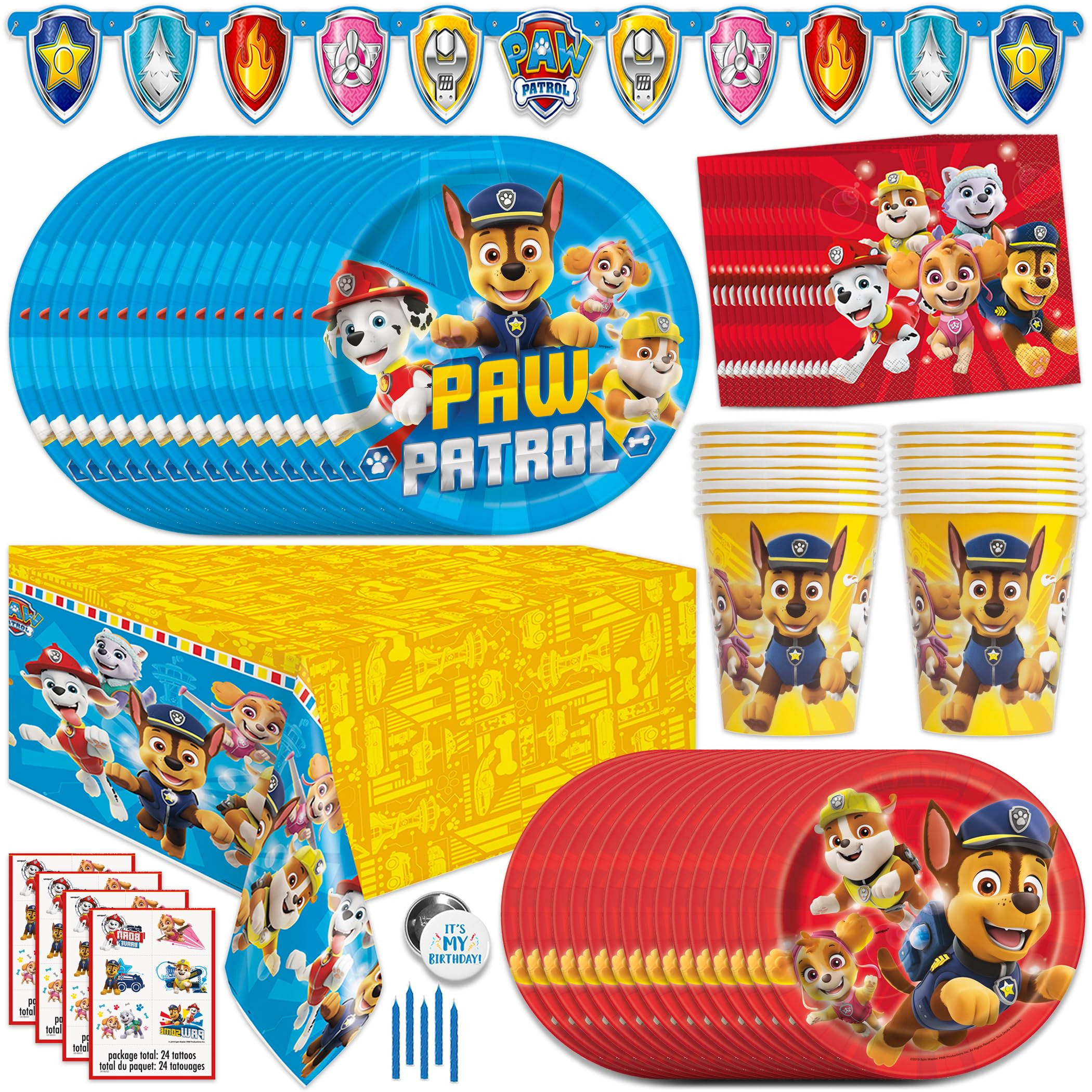 Paw Patrol Party Supplies and Decorations, Paw Patrol Birthday Party Supplies, Serves 16 Guests, ... | Amazon (US)