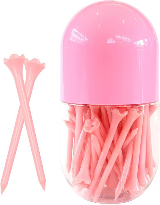 Stable & Durable Plastic Golf Tees 60Pcs Size 2-3/4 Inch or 3-1/4 Inch Packaged in Plastic Jar wi... | Amazon (US)