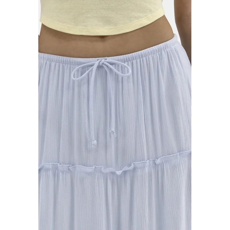 No Boundaries Tiered Maxi Skirt, Women's and Women's Plus | Walmart (US)
