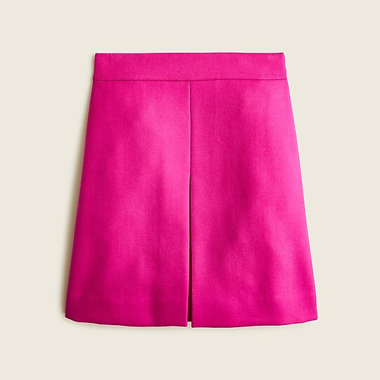 Pleated mini skirt in double-serge wool | J. Crew US
