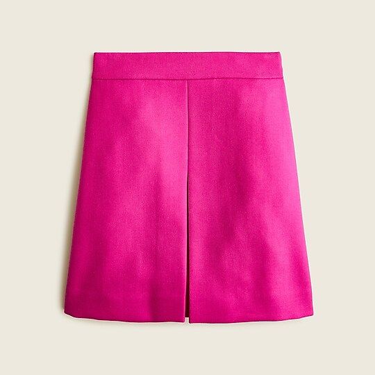 Pleated mini skirt in double-serge wool | J.Crew US