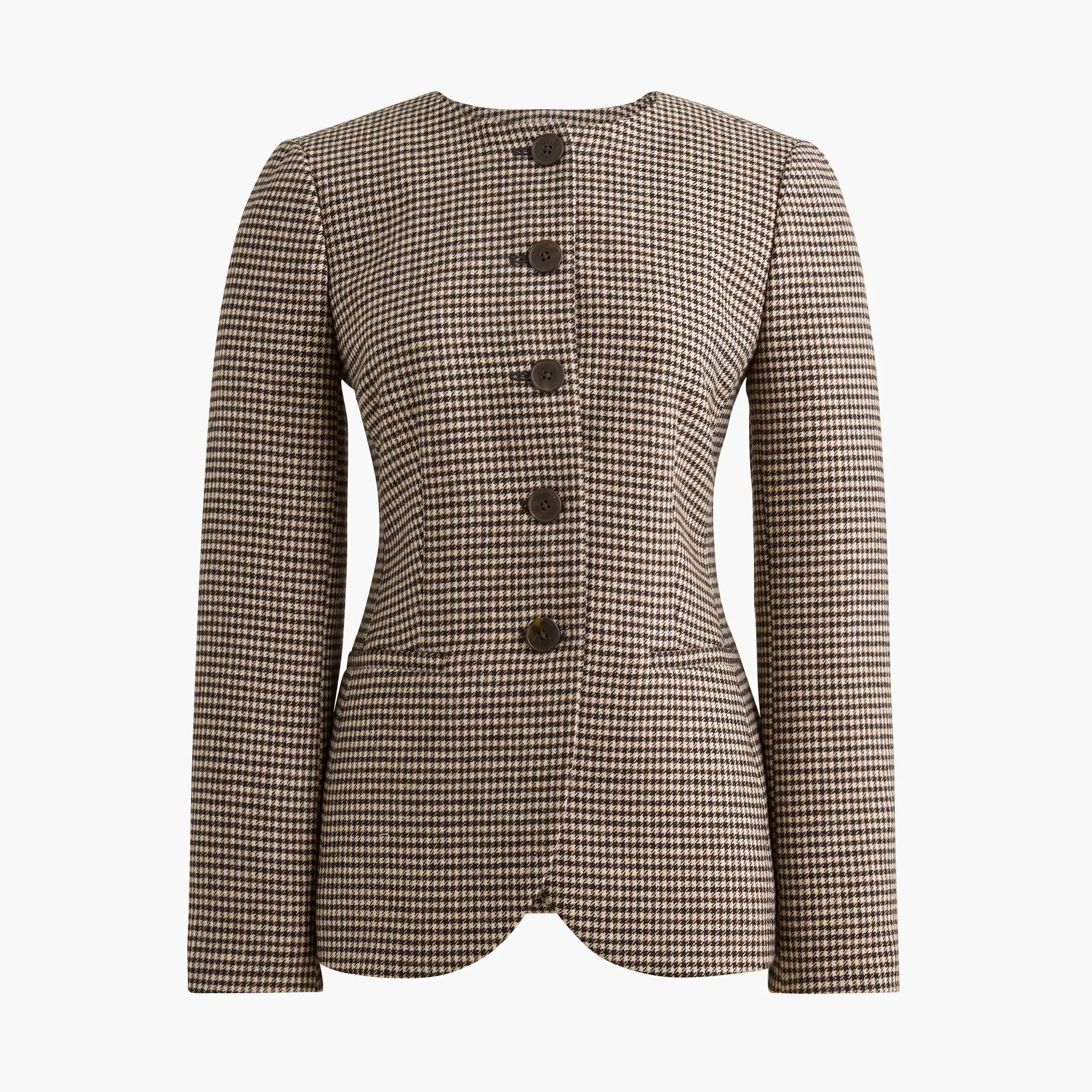 Plaid collarless blazer | J.Crew Factory