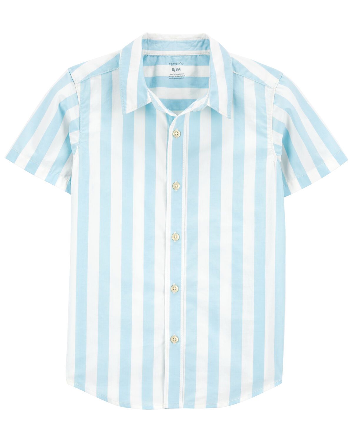Blue/White Kid Striped Button-Down Shirt | carters.com | Carter's