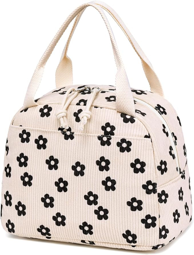 Bluboon Lunch Bag for Women Men Cute Corduroy Lunch Tote Bags Reusable Insulated Lunch Box Large ... | Amazon (US)