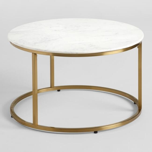 Round White Marble Milan Coffee Table | World Market