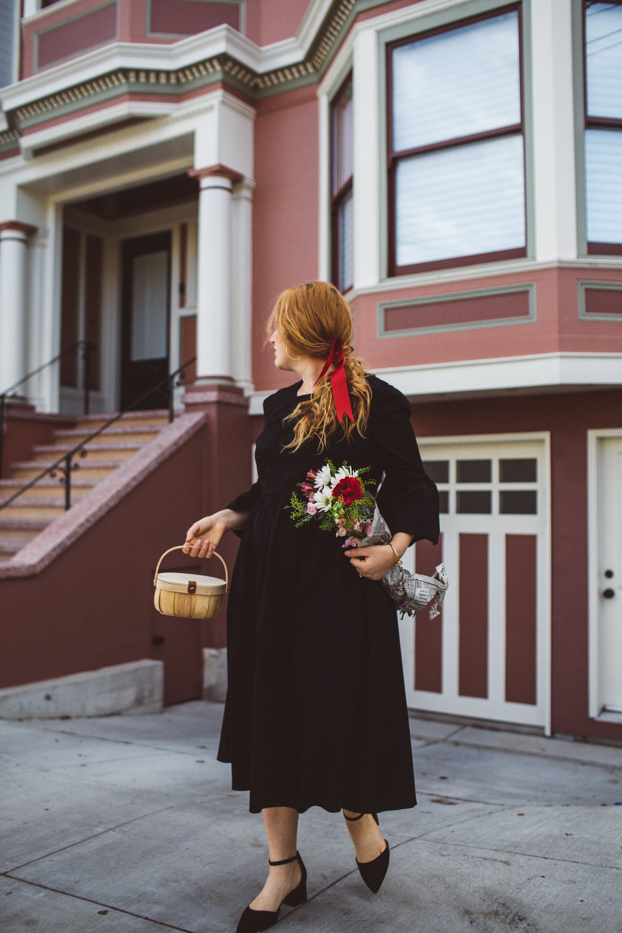 classic with a bold touch ❤️‍🔥 a black dress & red ribbon moment for the romantics ✨ #midsizefashion #valentineslook #classicstyle 

 #LTKMidsize #LTKFindsUnder50 #LTKStyleTip