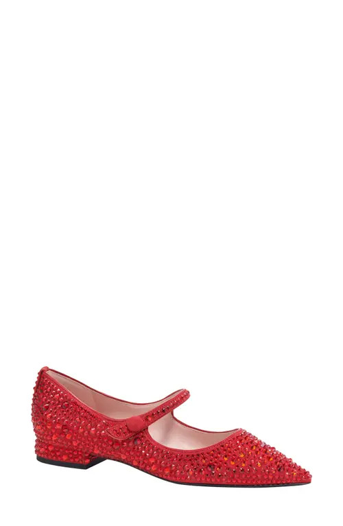 kate spade new york maya crystal pointed toe flat in Sour Cherry at Nordstrom, Size 7 | Nordstrom