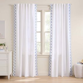 Olivia Embroidered Light-Filtering Curtain | Pottery Barn Teen