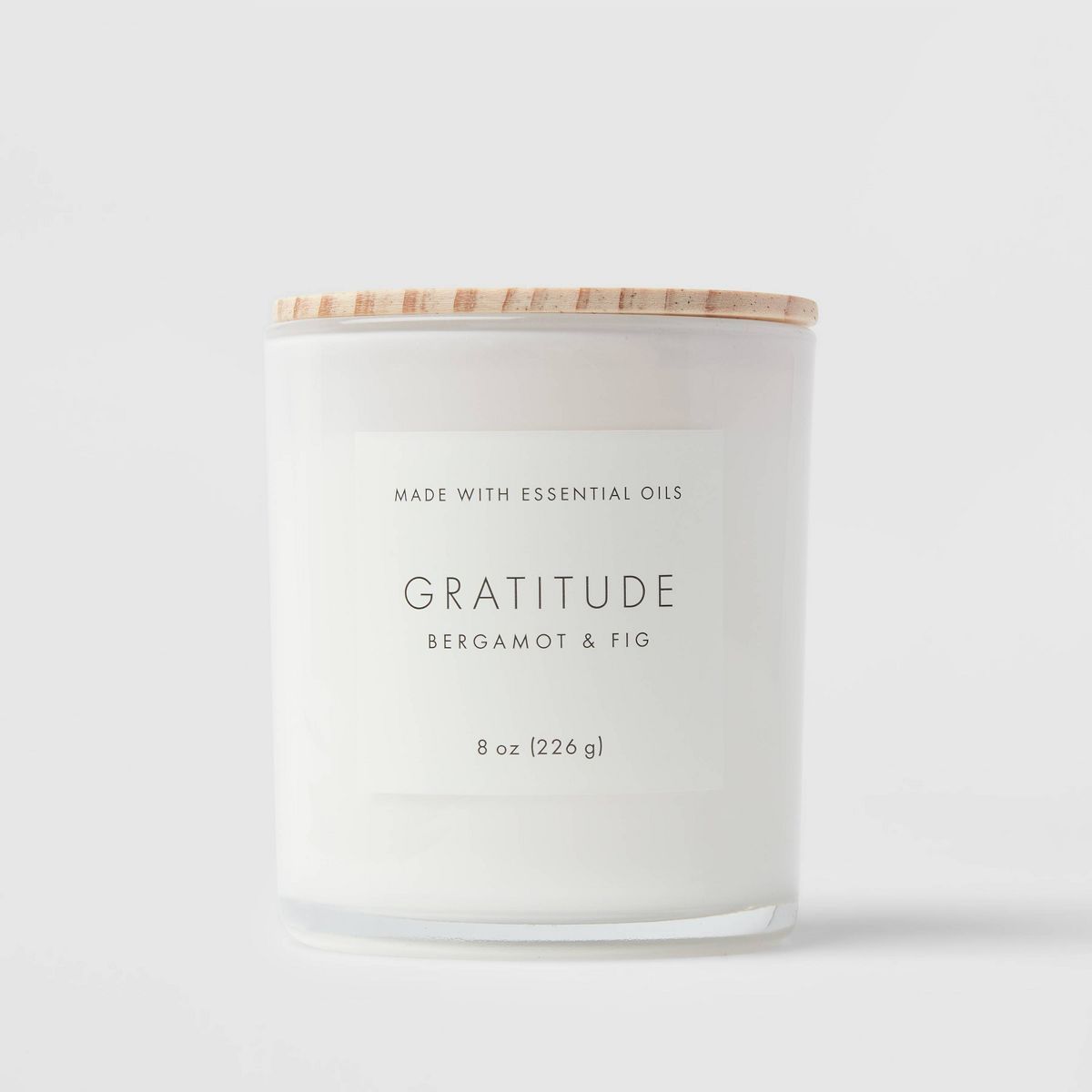 8oz Wood Lidded Glass Wellness Grateful Candle - Threshold™ | Target