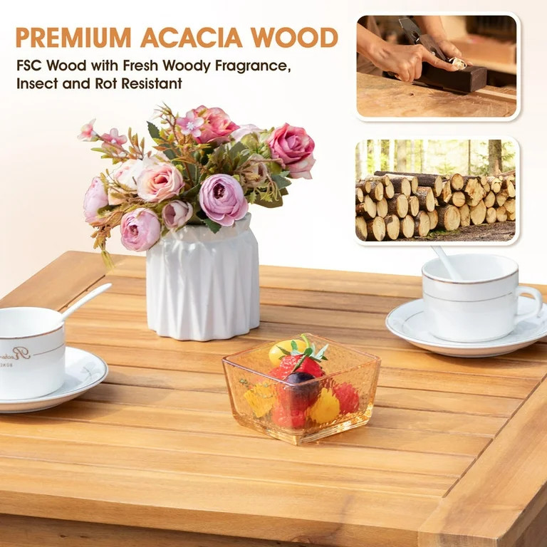 Patio Prestige 7 Pieces Acacia Wood Patio Conversation Set Rope Woven Outdoor Sectional Sofa with... | Walmart (US)