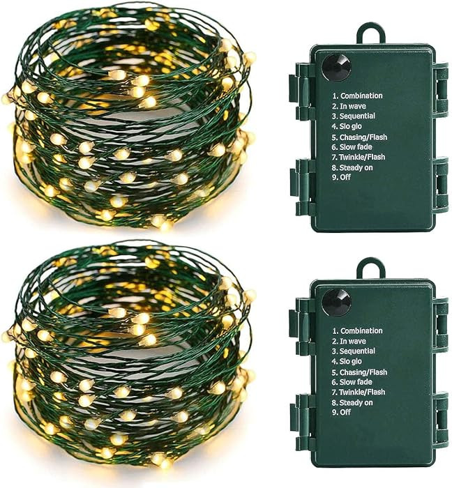 MASHANG Christmas Lights Battery String Lights 33FT 100 Micro LEDs Starry Lights Fairy Lights Fir... | Amazon (US)
