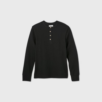 Men's Standard Fit Textured Long Sleeve Henley T-Shirt - Goodfellow & Co™ | Target