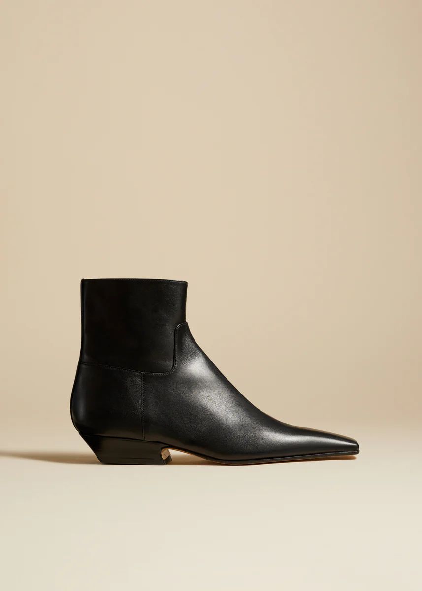 The Marfa Ankle Boot in Black Leather | Khaite