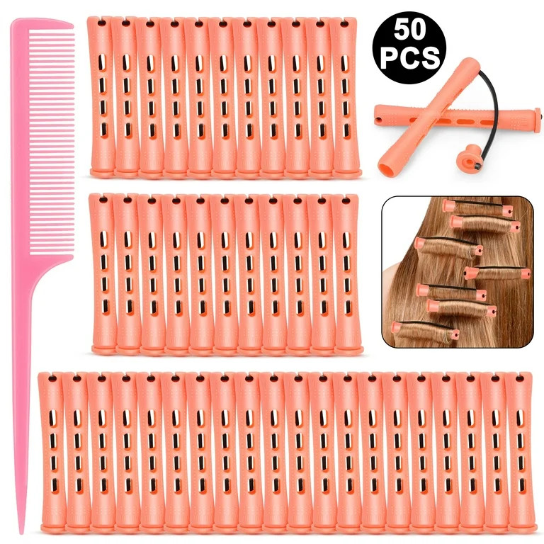 TSV 50pcs Hair Perm Rods, Plastic Hair Cold Wave Rods, Hair Curling Rollers with Comb for Hairdre... | Walmart (US)