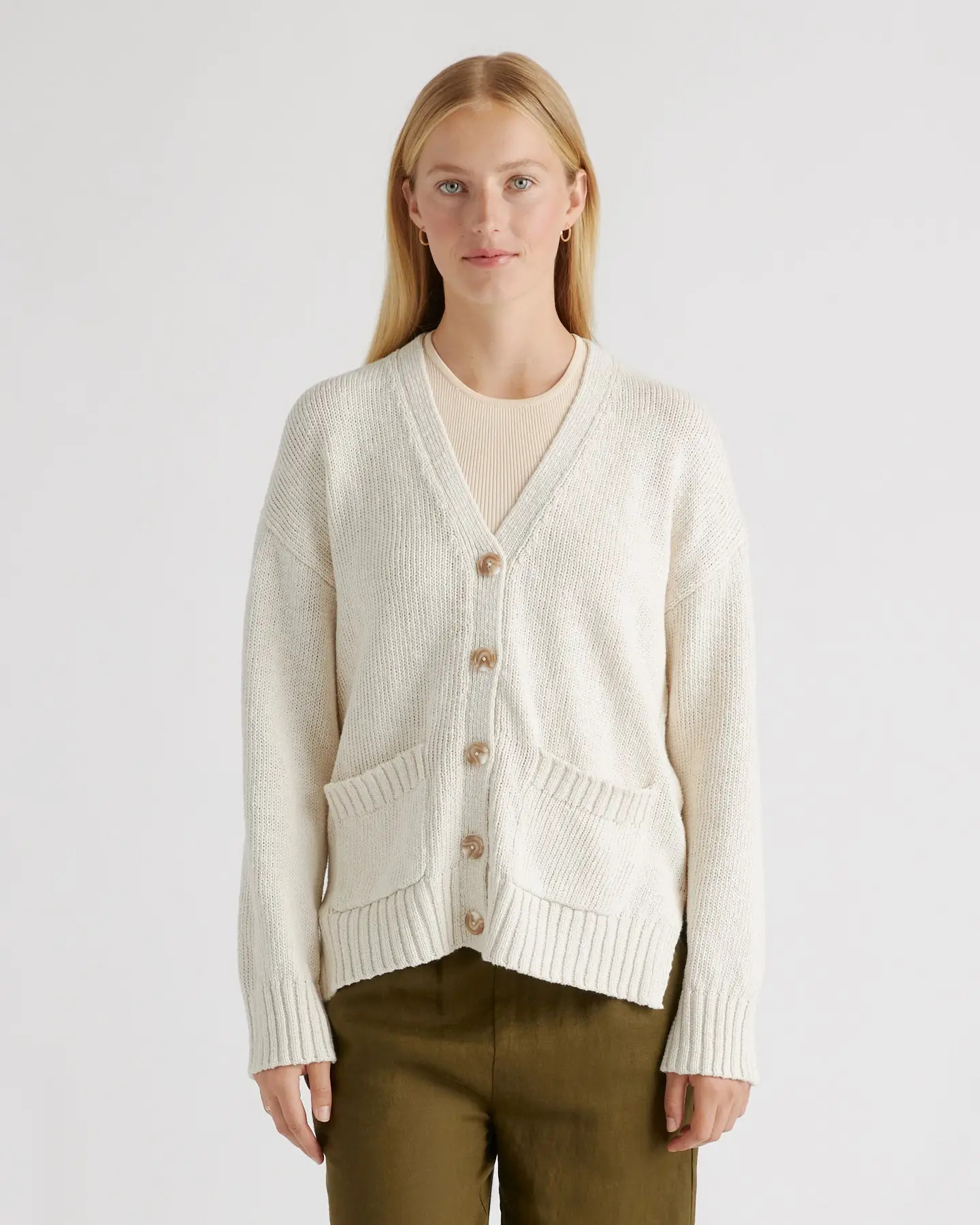 Cotton Linen Relaxed Cardigan | Quince