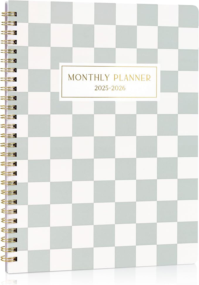 Beautiful Checkered 2025-2026 Monthly Planner and Calendar Book - To Do List Notebook That Easily... | Amazon (US)
