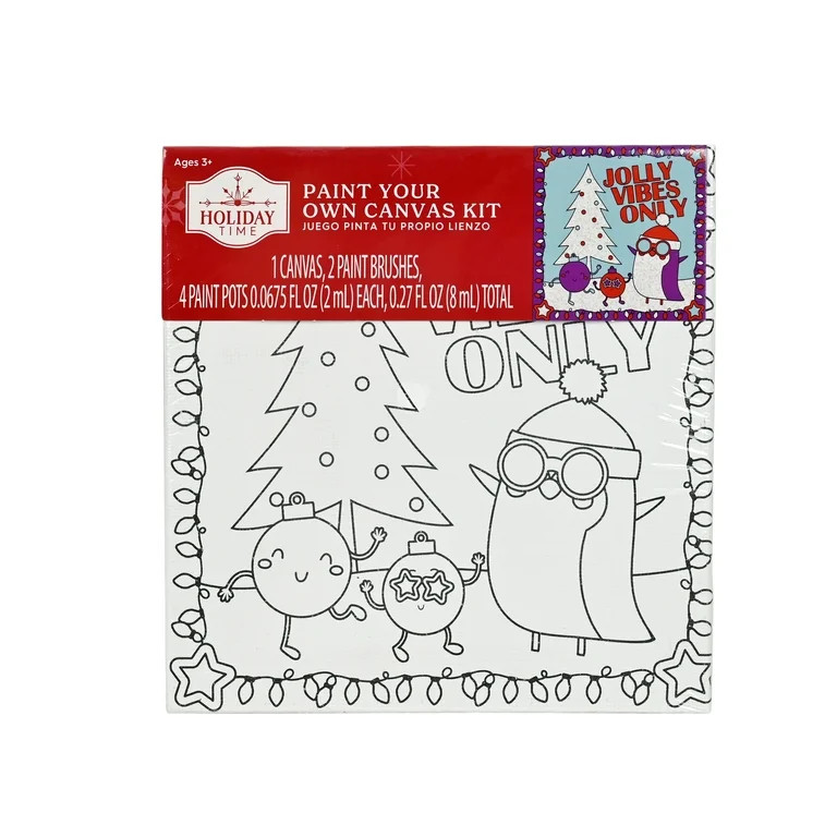 Holiday Time Paint Your Own Canvas - Jolly Vibes Only - Walmart.com | Walmart (US)