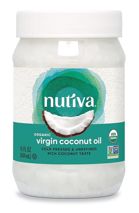 Nutiva Organic Cold-Pressed Virgin Coconut Oil, 15 Fl Oz, USDA Organic, Non-GMO, Fair Trade, Whol... | Amazon (US)