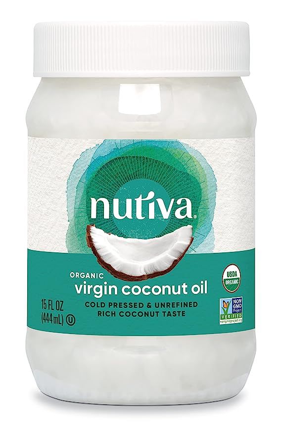 Nutiva Organic Cold-Pressed Virgin Coconut Oil, 15 Fl Oz USDA Organic, Non-GMO, Fair Trade, Whole... | Amazon (US)