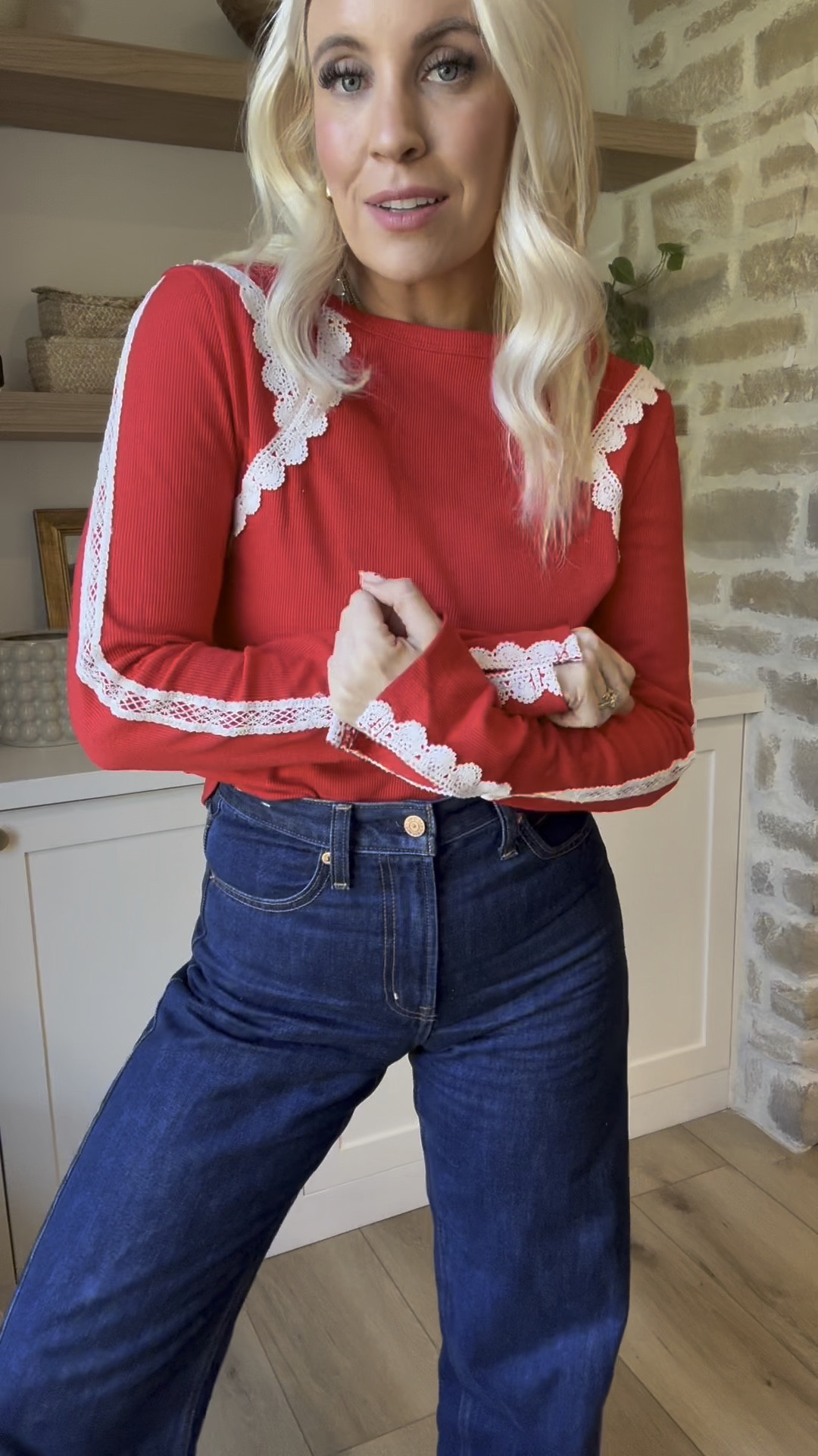 Love the lace detail on this top! Simple but so cute!! 

#LTKStyleTip #LTKFindsUnder100 #LTKFindsUnder50