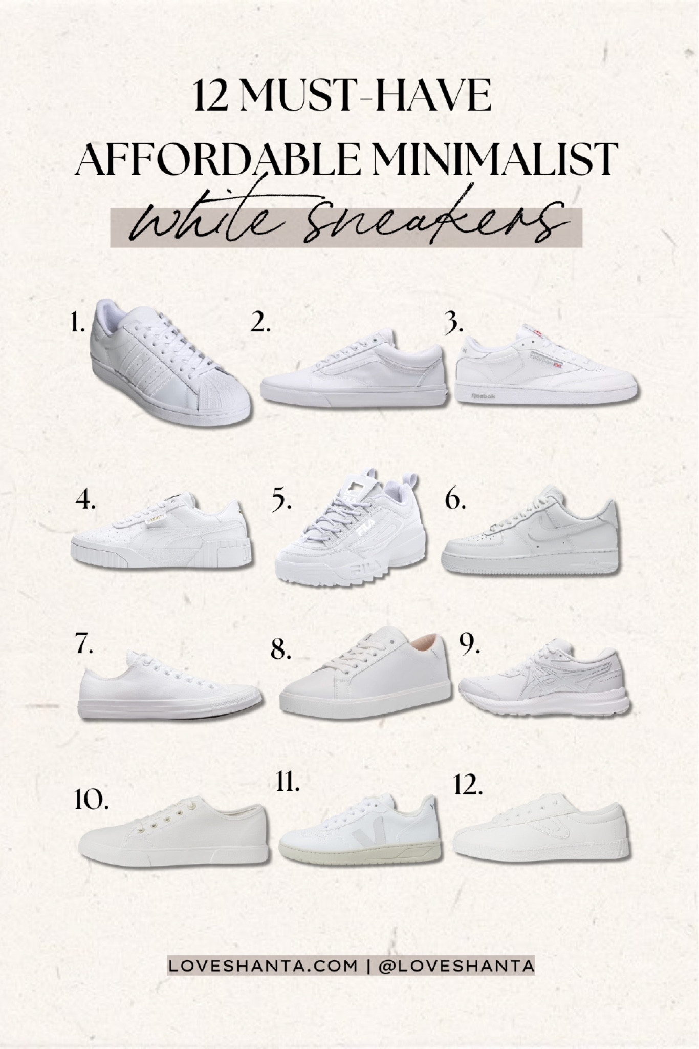 Affordable minimalist white sneakers for every woman’s outfit. Summer, spring, fall outfit, casual outfit, white sneakers, shoes, summer shoes, footwear, casual shoes, walking shoes, running shoes, athletic shoes, sneakers for dresses, canvas sneakers, travel must haves, Nike, adidas, fila, puma, Sam Edelman ethyl, veja, tretorn, vionic, converse, Reebok, vans, Labor Day weekend sale

#LTKFind #LTKtravel #LTKsalealert