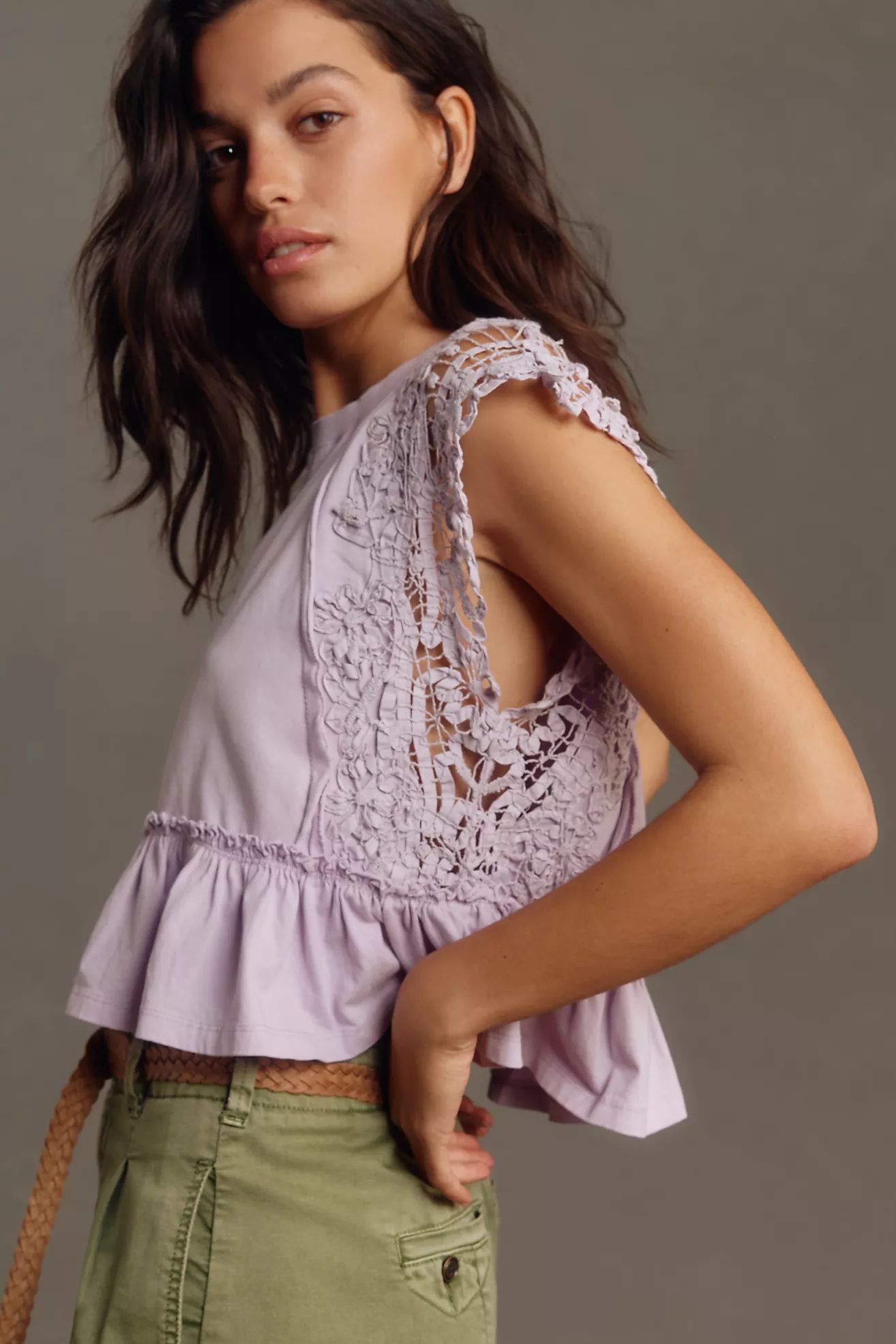 By Anthropologie Babydoll Lace Top | Anthropologie (US)