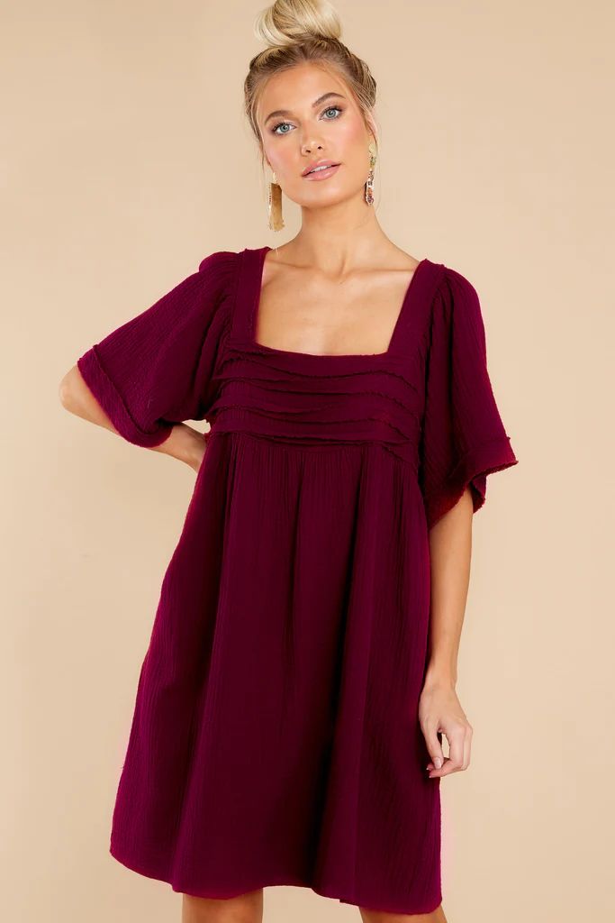 Drop The Act Wine Dress | Red Dress 