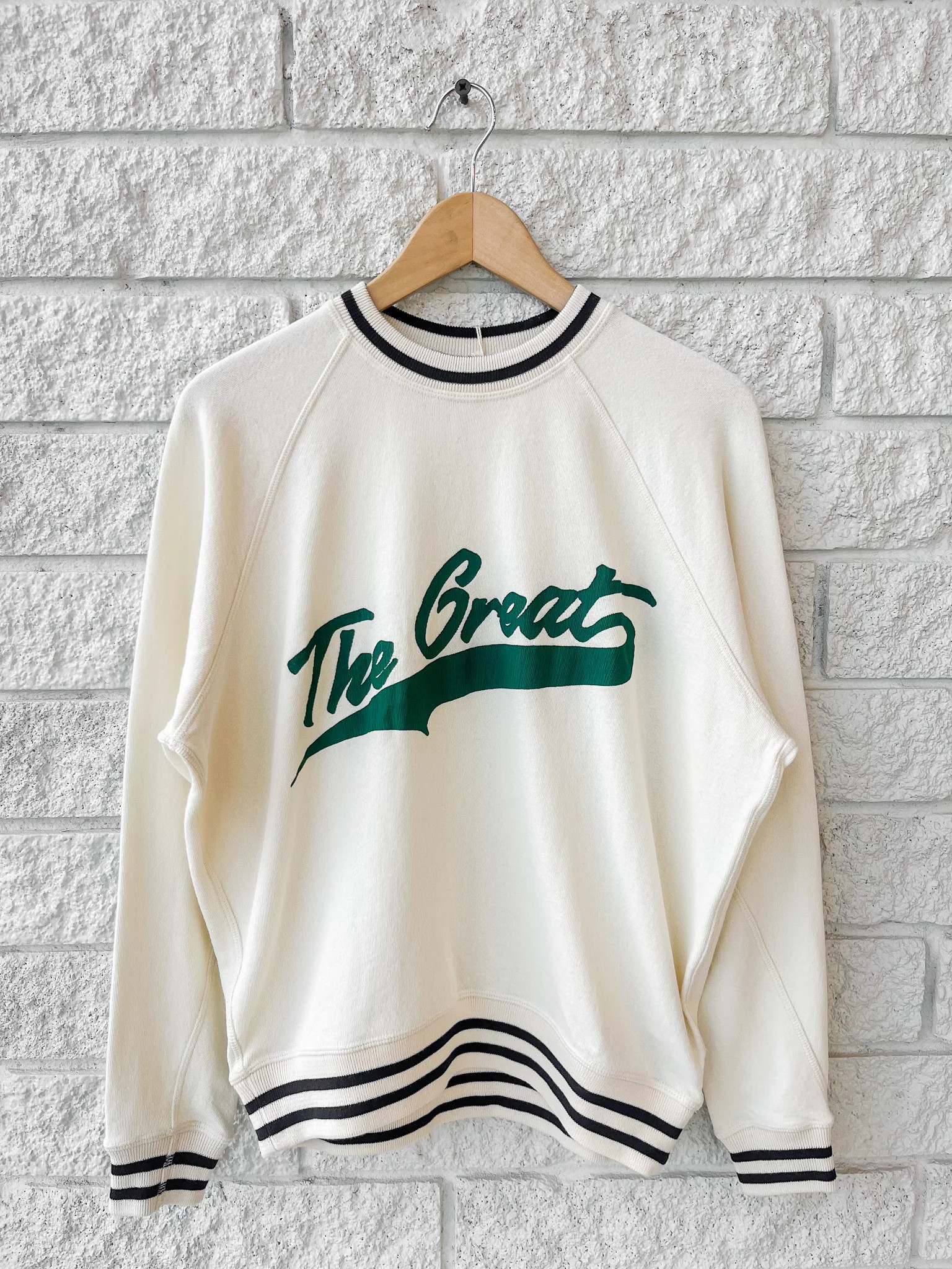 The Varsity College Sweatshirt with Crest Graphic 0 / WASHED WHITE | Prefontaine