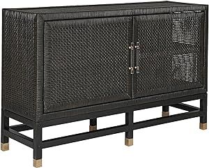Tov Furniture Amara Charcoal Woven Rattan Buffet | Amazon (US)