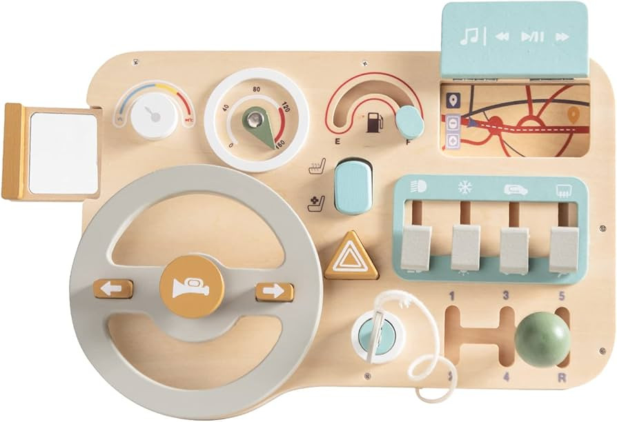 Busy Board - Montessori Toy Wooden Car Steering Wheel Busy Board Toddler Sensory Toys - Activity ... | Amazon (US)