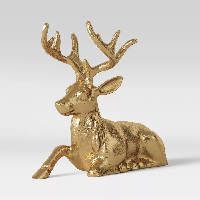 Cast Brass Sitting Deer - Threshold™ | Target