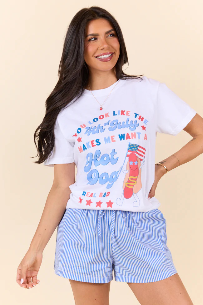 I Look Like the 4th Of July White Comfort Colors Graphic Tee FINAL SAL | Pink Lily
