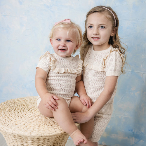 Girls Pointelle Jacquard Knit Set | Feltman Brothers