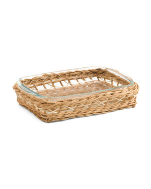13x6 Glass And Rattan Oven To Table Baking Set | Gifts For Home | Marshalls | Marshalls