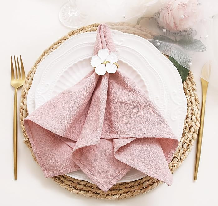 JINVASE Dinner Cloth Napkins Bulk,100% Soft Cotton Linen Napkins,Washable Fall Napkins with Hemme... | Amazon (US)