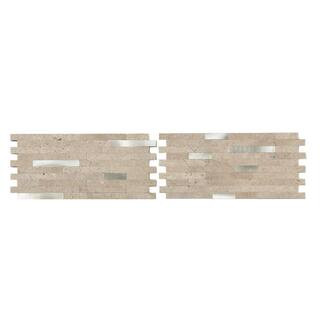 Aspect Collage 11.75 in. x 12 in. Metal and Composite Peel and Stick Backsplash in Biscuit AC000 ... | The Home Depot