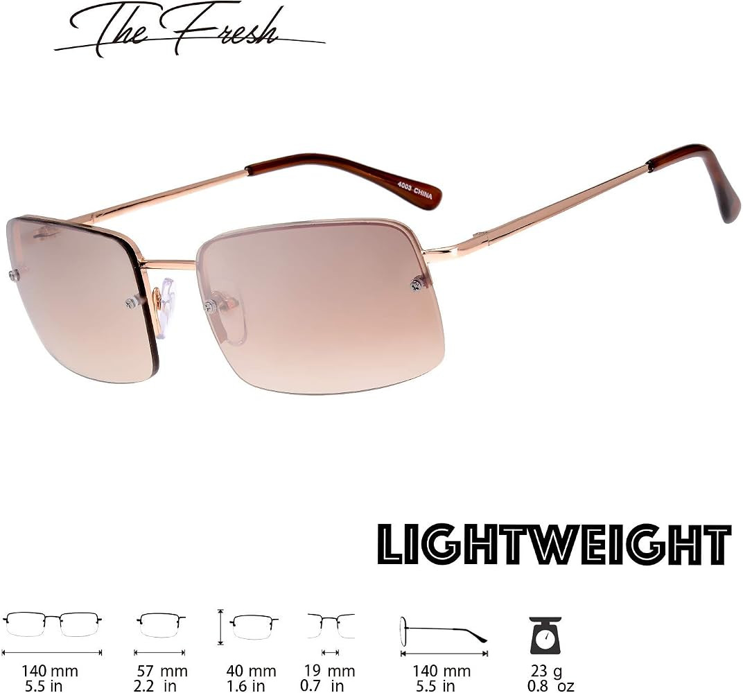 The Fresh Minimalist Small Rectangular Sunglasses Clear Eyewear Spring Hinge - Gift Box Package (... | Amazon (US)