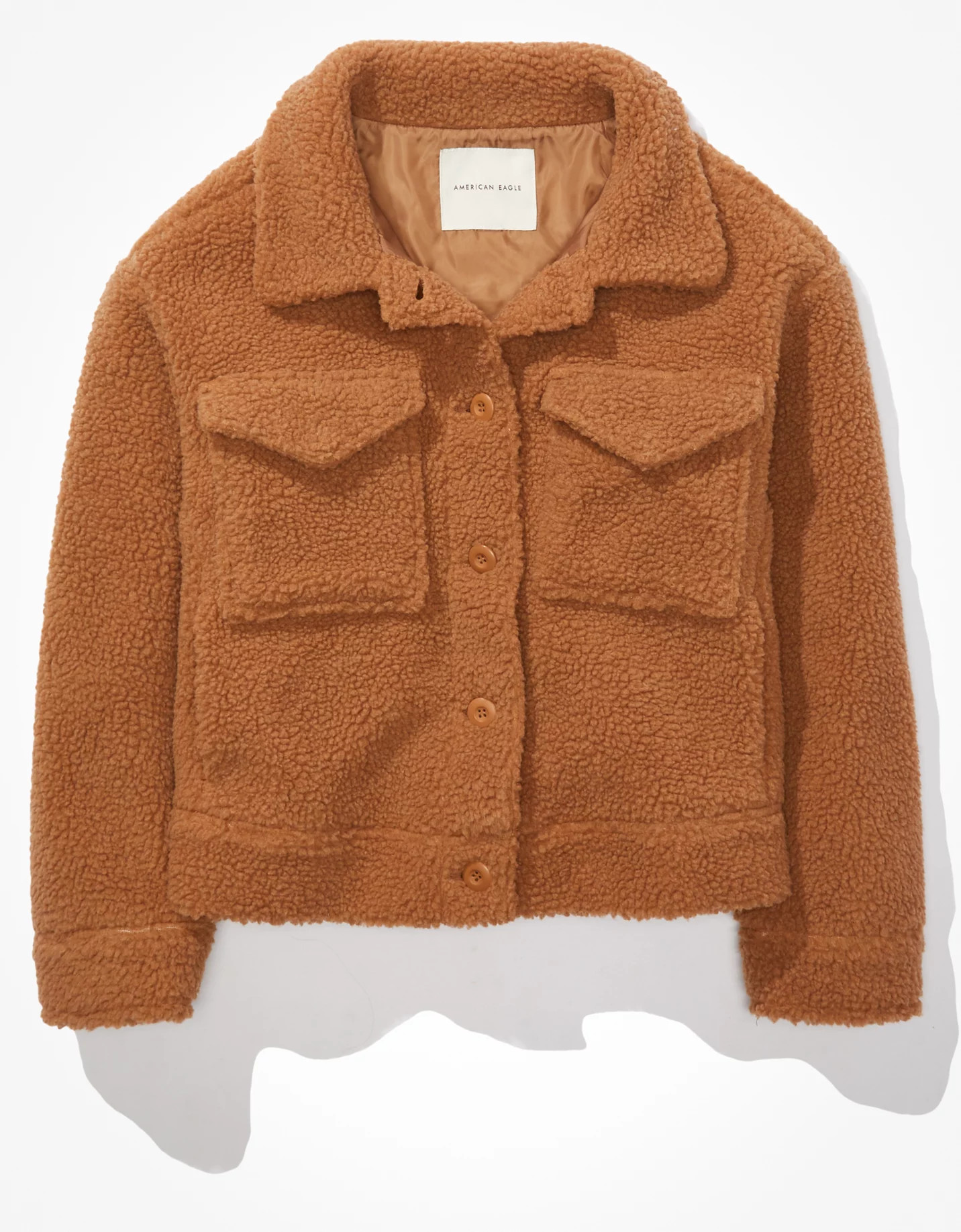 AE Cropped Sherpa Shacket | American Eagle Outfitters (US & CA)