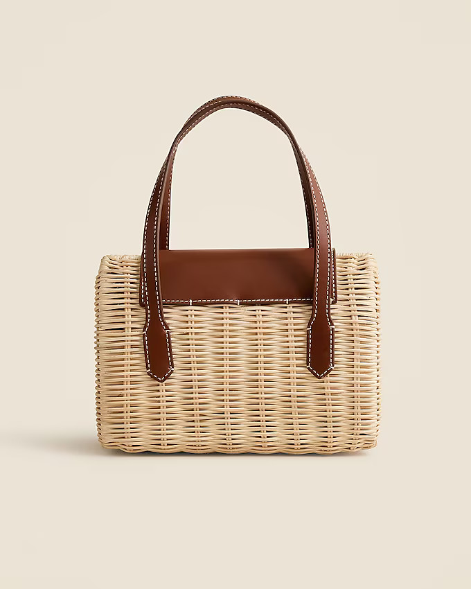 Small rattan top-handle bag | J. Crew US