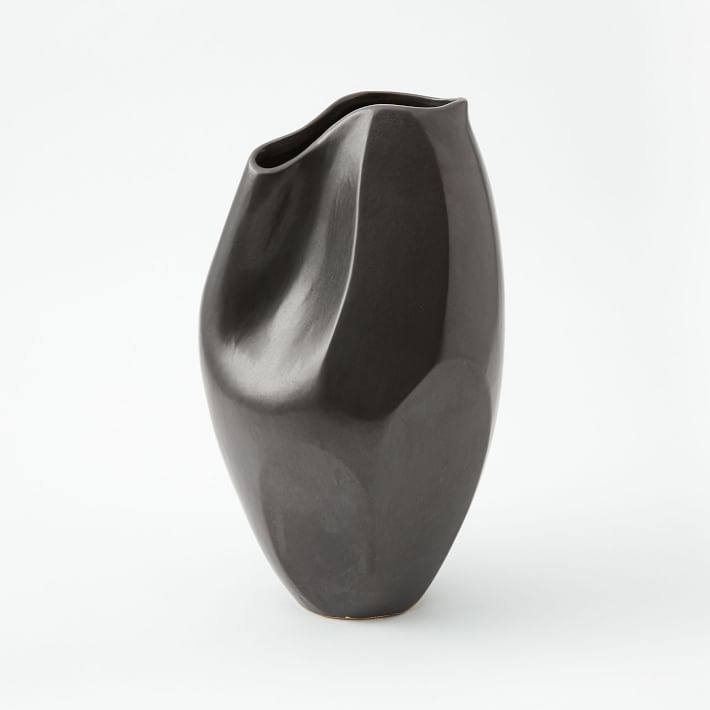 Pinched Black Ceramic Vases | West Elm (US)