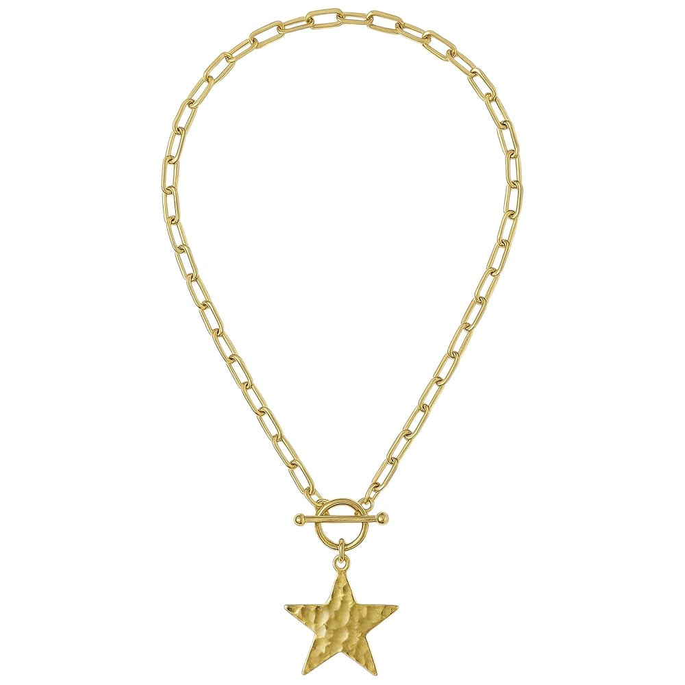 Star Charm Chunky Toggle Necklace Gold (Star) | Amazon (US)