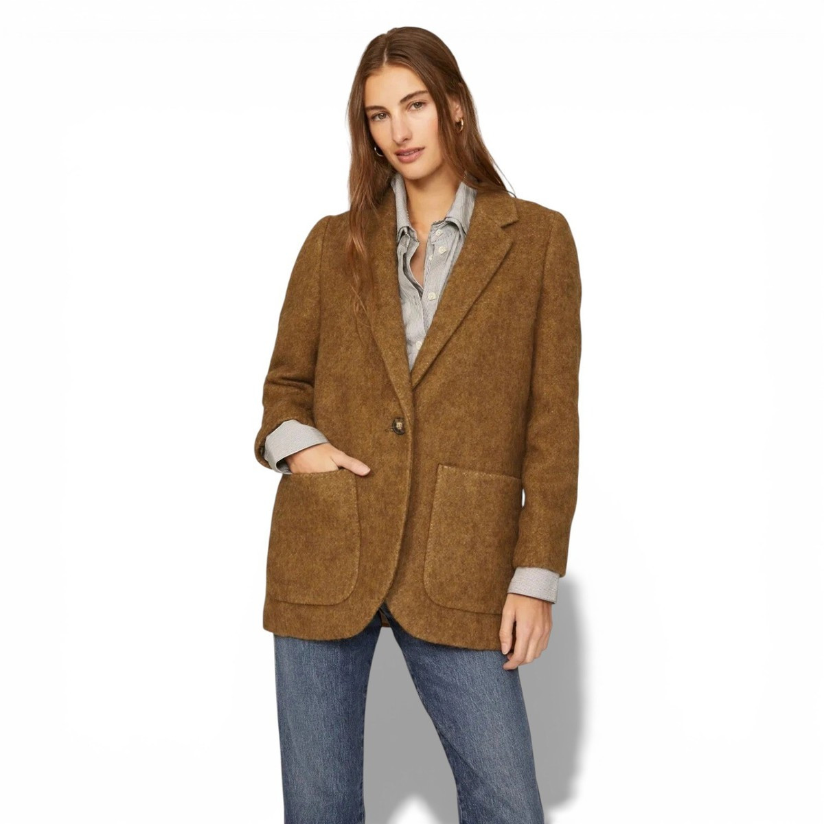 Madewell Larsen Blazer Women’s 2X Plus Bouclé Toffee Melange Jacket NWOT | eBay US