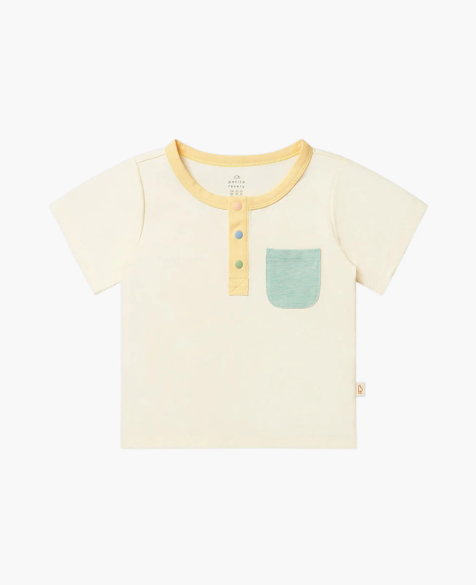 Quick Dry Cotton Pocket Tee - Cloud | Petite Revery